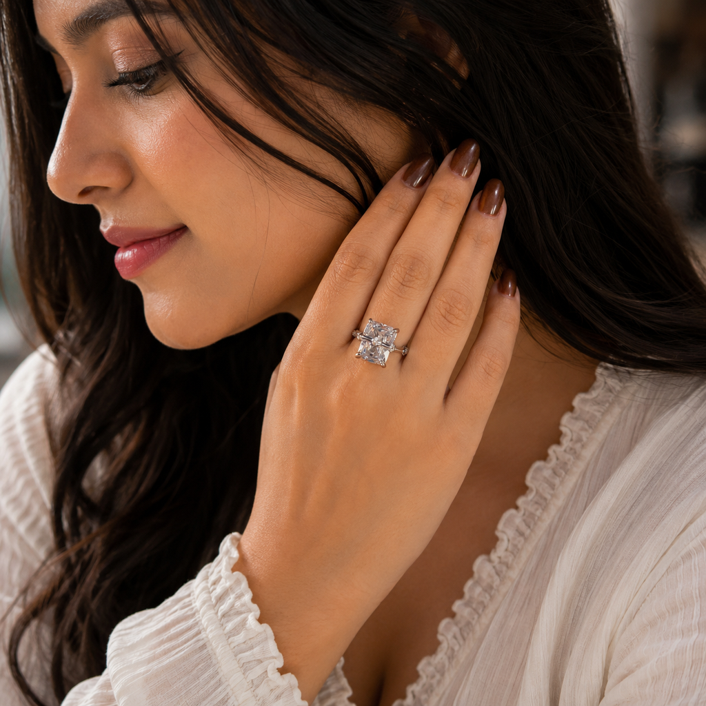 Crystal Solitaire Ring