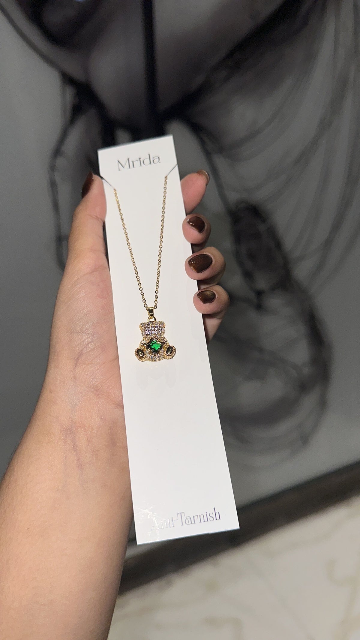 Emerald Teddy Pendant