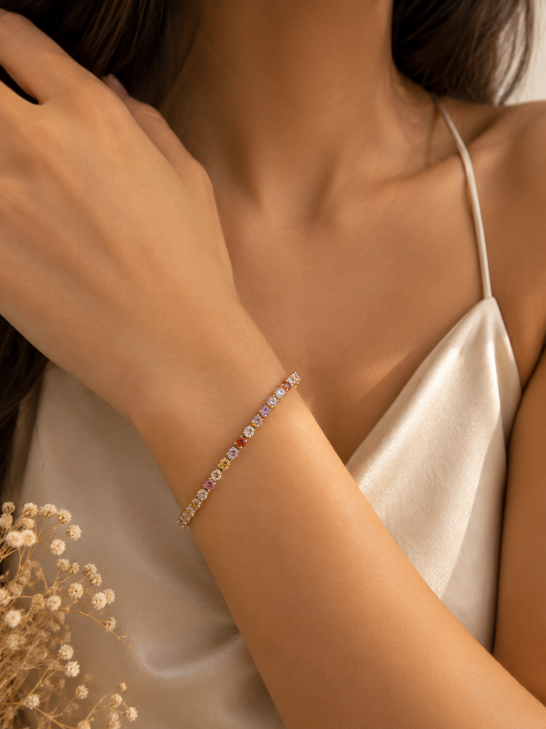 Rainbow Tennis Bracelet