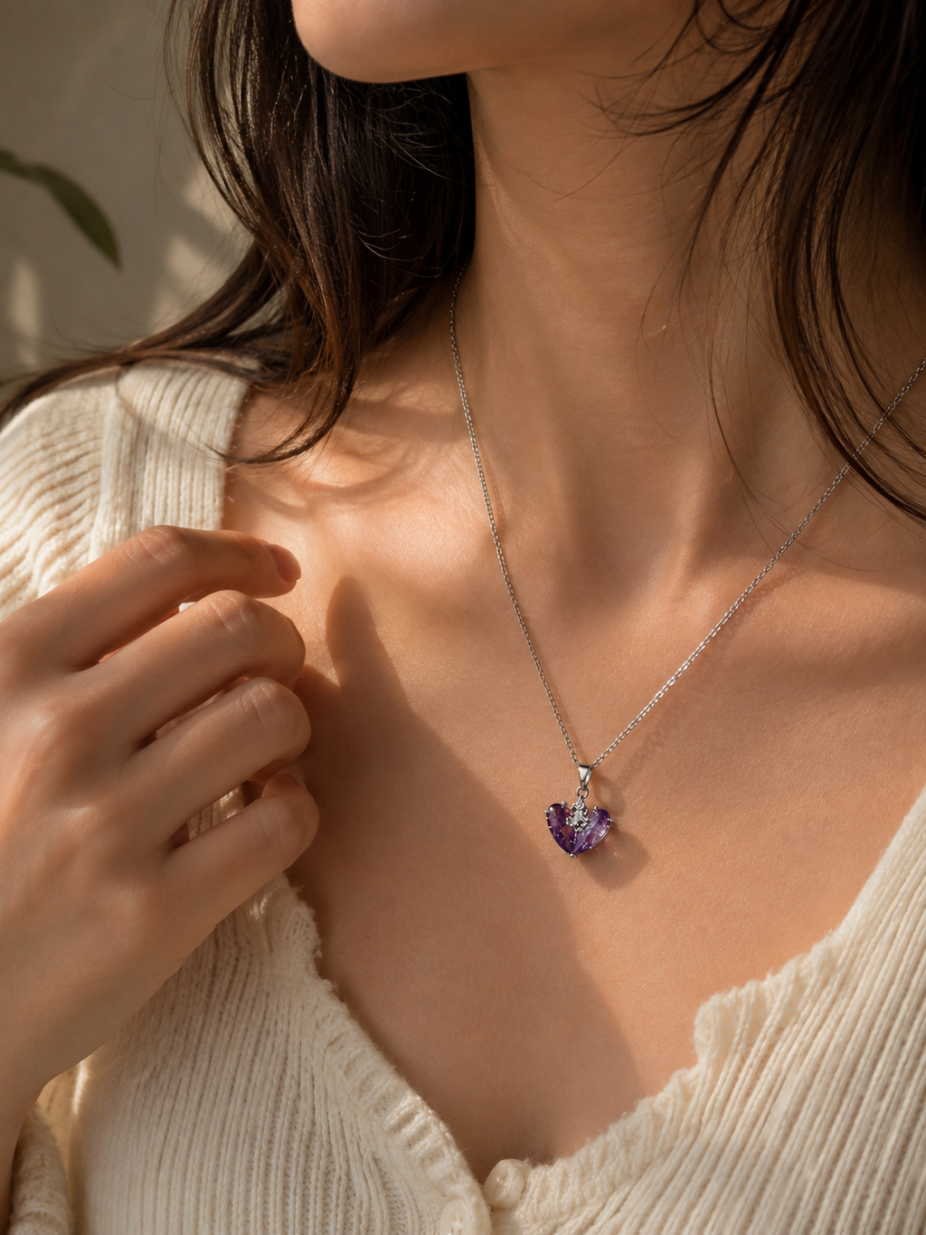 Purple Heart Necklace