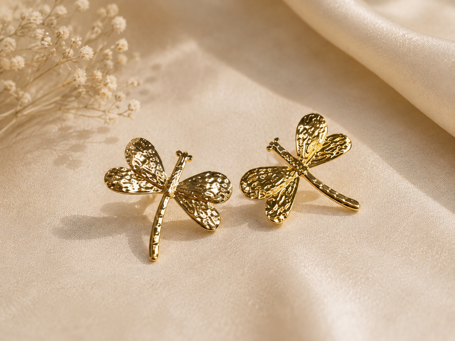 Golden Dragonfly Earrings