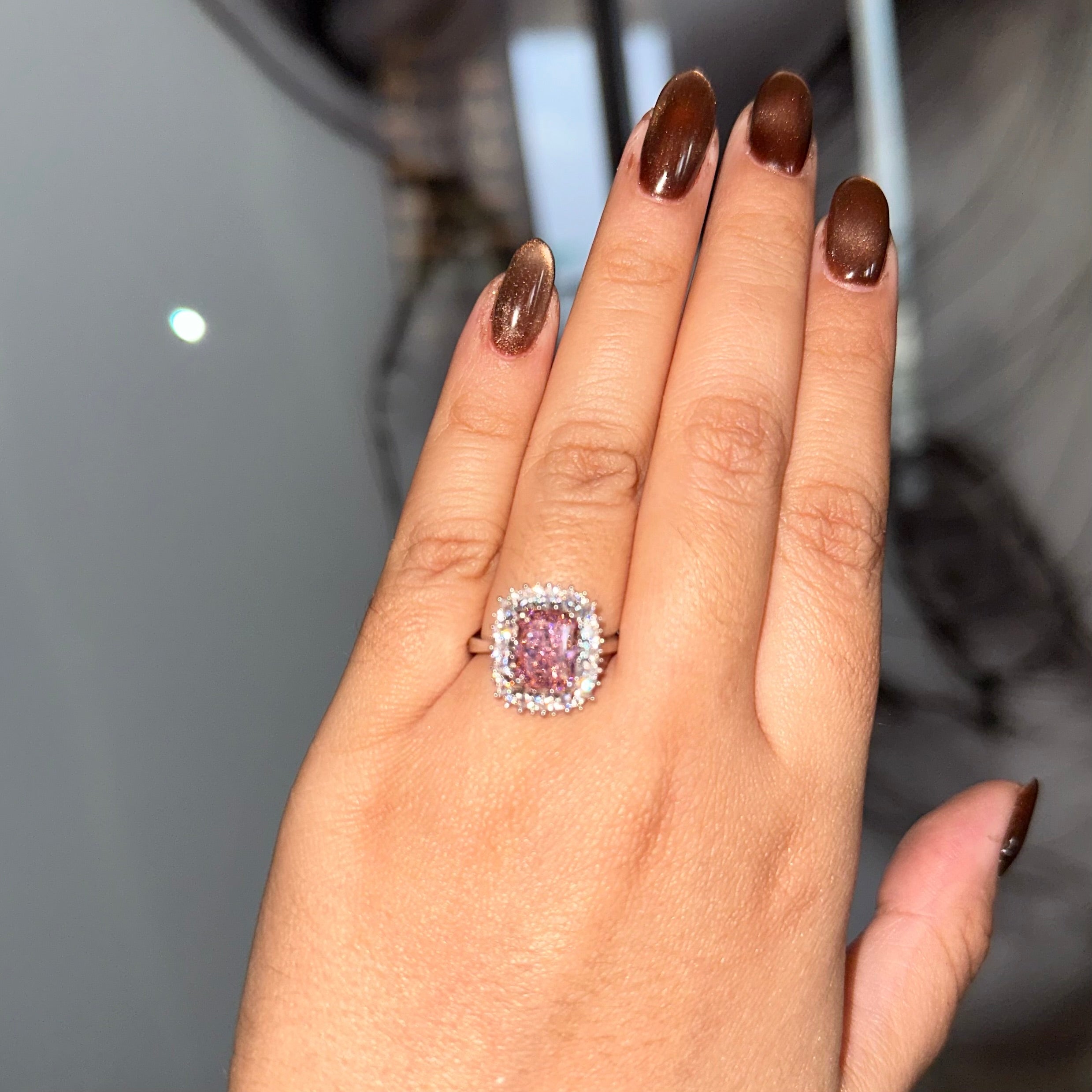Pink Crystal Statement Ring