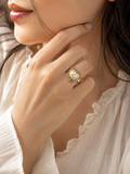 Vintage Heart Pearl Ring