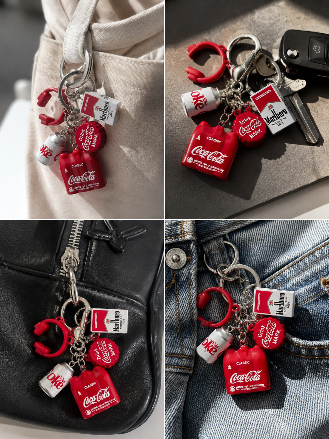Coca-Cola Retro Charm Keychain