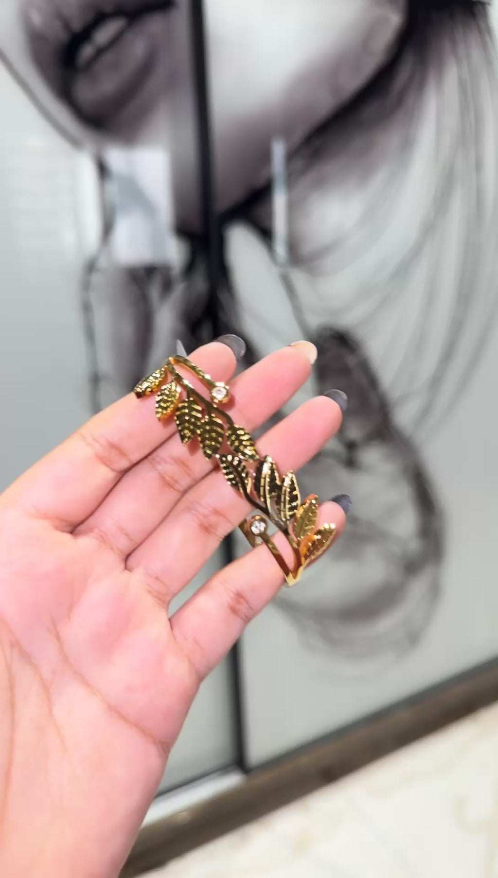 Golden Leaf Cuff Bracelet